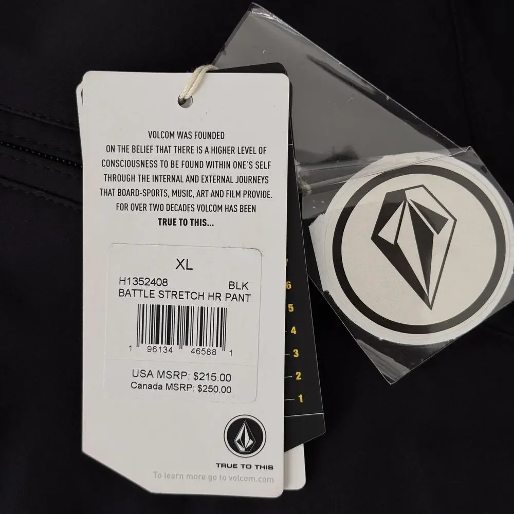 Volcom Battle Stretch HR Pants Womens XL Snow Ski Skinny Fit Black Outdoors NEW - Picture 3 of 16